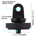PULUZ 1/4 inch Screw Tripod Mount Adapter for GoPro, Insta360, DJI and Other Action Cameras 5mm Diameter Screw Hole, 3.3cm Diameter, 3.3cm Tripod Mount Adapter