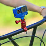PULUZ 360度回転 バイク用アルミハンドルバーアダプターマウント ネジ付き GoPro、Insta360、DJIおよびその他のアクションカメラ対応、中国在庫（赤）、中国在庫（青）、ハンドルバーアダプターマウント 1