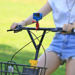 PULUZ 360度回転 バイク用アルミハンドルバーアダプターマウント ネジ付き GoPro、Insta360、DJIおよびその他のアクションカメラ対応、中国在庫（赤）、中国在庫（青）、ハンドルバーアダプターマウント 1