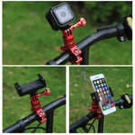 PULUZ 360度回転 バイク用アルミハンドルバーアダプターマウント ネジ付き GoPro、Insta360、DJIおよびその他のアクションカメラ対応、中国在庫（赤）、中国在庫（青）、ハンドルバーアダプターマウント 1