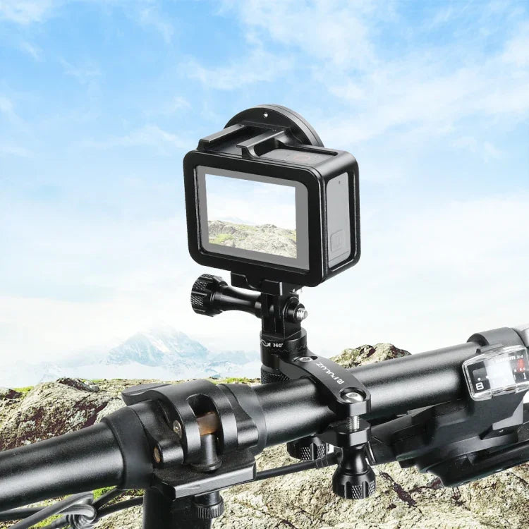 PULUZ 360度回転 バイク用アルミハンドルバーアダプターマウント ネジ付き GoPro、Insta360、DJIおよびその他のアクションカメラ対応、ハンドルバーアダプターマウント 2