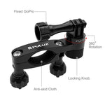 PULUZ 360度回転 バイク用アルミハンドルバーアダプターマウント ネジ付き GoPro、Insta360、DJIおよびその他のアクションカメラ対応、ハンドルバーアダプターマウント 2