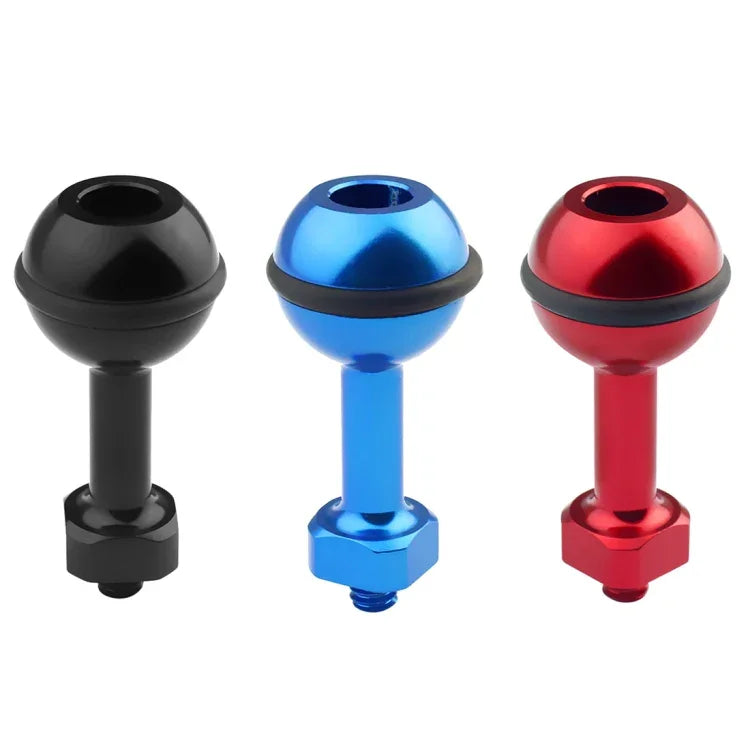 PULUZ 1/4インチネジ アルミボールアダプターマウント GoPro、Insta360、DJIおよびその他のアクションカメラ用、直径：2.5cm、1/4インチネジ（ブラック）、1/4インチネジ（ブルー）