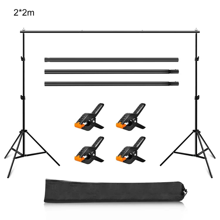 2 x 2m フォトスタジオ背景サポートスタンド バックドロップクロスバーブラケット、2 x 2m