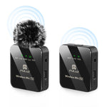 PULUZ 1 TX + 1 RX ワイヤレスラベリアマイク、1 TX + 1 RX