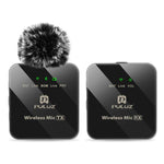 PULUZ 1 TX + 1 RX ワイヤレスラベリアマイク、1 TX + 1 RX