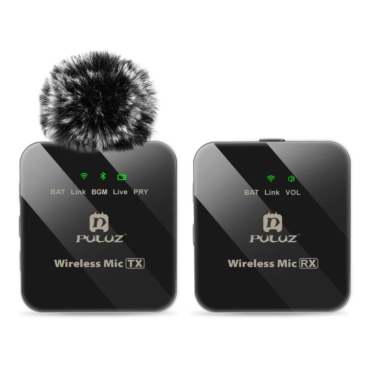 PULUZ 1 TX + 1 RX ワイヤレスラベリアマイク、1 TX + 1 RX