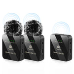 PULUZ 2 TX + 1 RX ワイヤレスラベリアマイク、2 TX + 1 RX