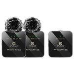 PULUZ 2 TX + 1 RX ワイヤレスラベリアマイク、2 TX + 1 RX