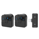 PULUZ 磁気ラベリアワイヤレスマイク 充電ケース付き、8ピン RX レシーバーと 2 TX マイク、8ピン 2 TX + 1 RX、充電ケース付き