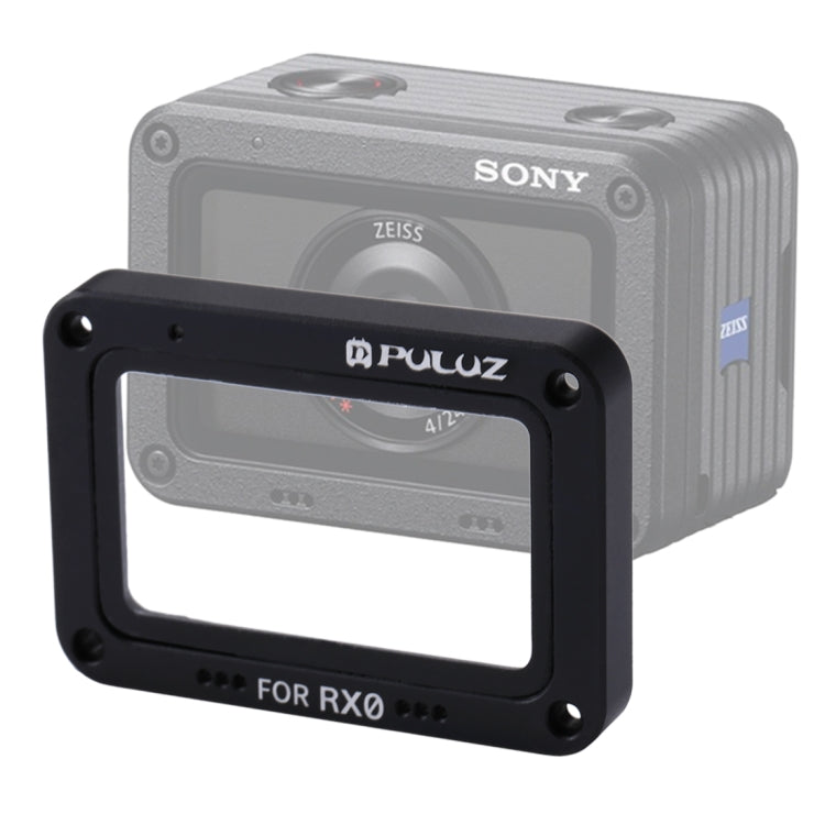 PULUZ アルミ合金フレーム＋強化ガラスレンズプロテクター Sony RX0 / RX0 II用、ネジとドライバー付き、フロントフレームレッド