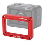 PULUZ アルミ合金フレーム＋強化ガラスレンズプロテクター Sony RX0 / RX0 II用、ネジとドライバー付き、フロントフレームレッド