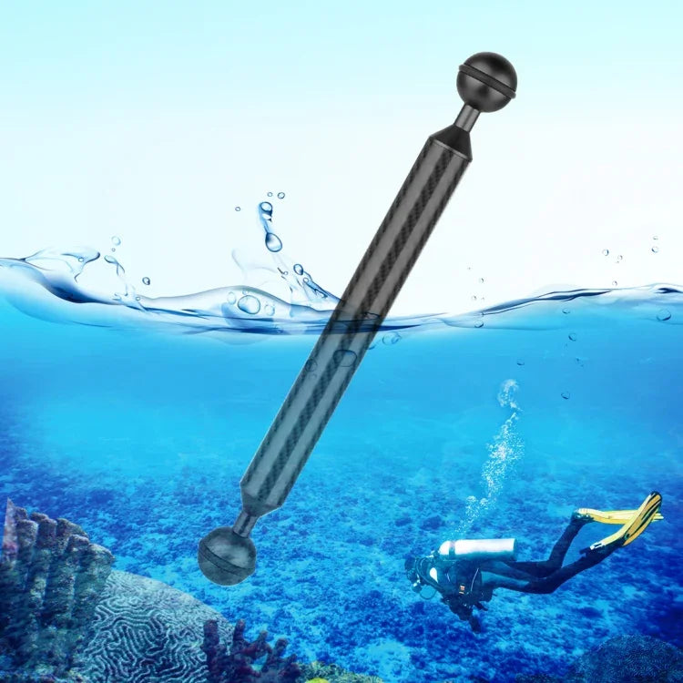 PULUZ 9インチ 23cm 長さ 20.8mm 直径 デュアルボール カーボンファイバー フローティングアーム, ボール直径: 25mm, 9インチ ブラック