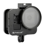 PULUZ ハウジングシェル CNCアルミ合金保護ケージ 保険フレーム＆52mm UVレンズ付き GoPro HERO8 Black用、フレーム付きHERO8 Black用