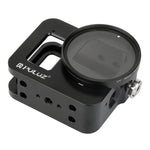 PULUZ ハウジングシェル CNCアルミ合金保護ケージ 保険フレーム＆52mm UVレンズ付き GoPro HERO8 Black用、フレーム付きHERO8 Black用
