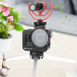 PULUZ ハウジングシェル CNCアルミ合金保護ケージ 保険フレーム＆52mm UVレンズ付き GoPro HERO8 Black用、フレーム付きHERO8 Black用