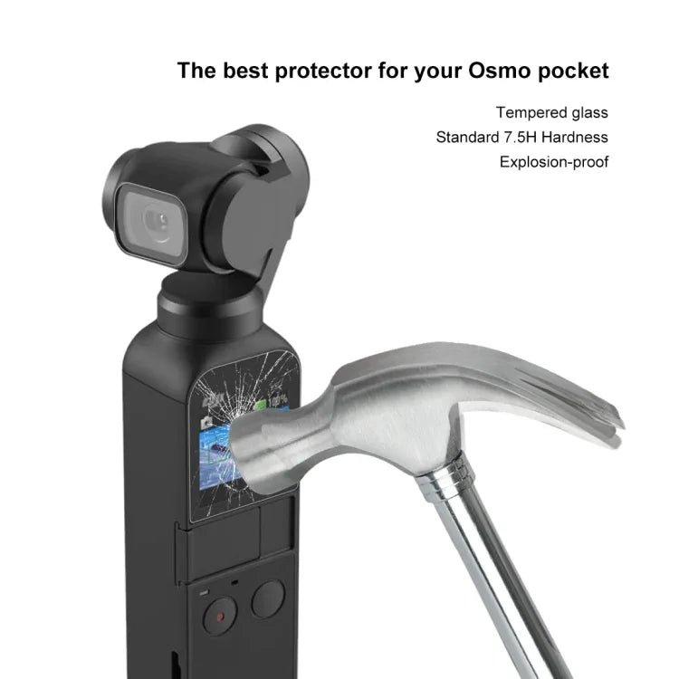 PULUZ 9H 2.5D HD 強化ガラスレンズプロテクター＋スクリーンフィルム DJI OSMO Pocketジンバル用、DJI OSMO Pocket用