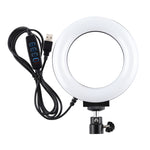 PULUZ 4.7インチ12cm USB 3モード調光LEDリングセルフィービューティーVlogging写真撮影ビデオライト三脚ボールヘッド付き、4.7インチボールヘッド付き