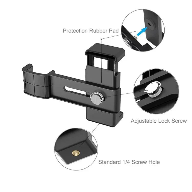 PULUZ DJI OSMO Pocket / Pocket 2用 スマートフォン固定クランプ 1/4インチ ホルダーマウントブラケット、クランプ
