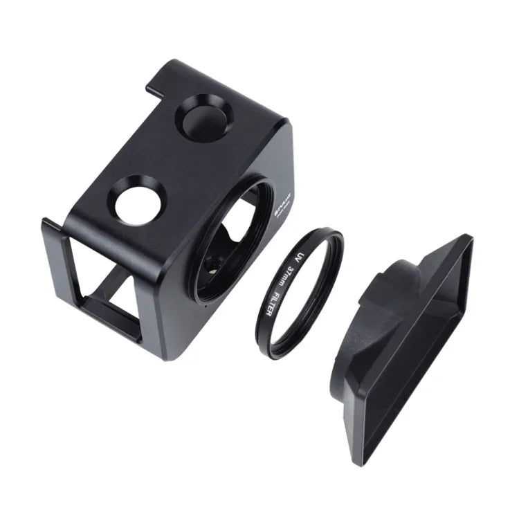 PULUZ アルミ合金保護ケージ + 37mm UVフィルター + レンズサンシェード ネジとドライバー付き Sony RX0 / RX0 II用, Sony RX0 II用