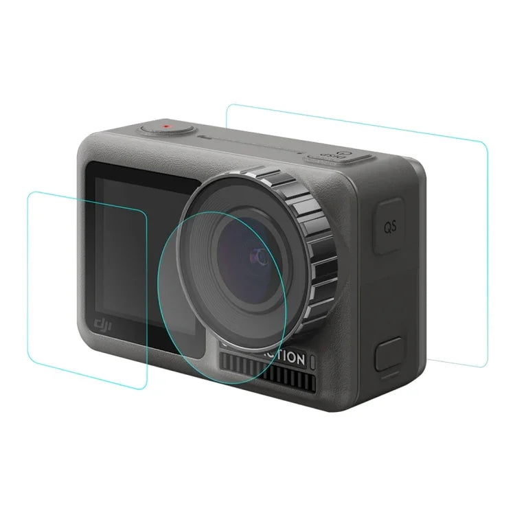 PULUZ レンズ + 前後LCDディスプレイ 9H 2.5D 強化ガラスフィルム DJI Osmo Action用, DJI Osmo Action用