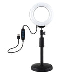 PULUZ 丸型ベース デスクトップホルダー + 4.7インチ 12cm 3モード USB調光式LEDリング ビデオ撮影ライト、高さ調節可能：15.5cm-25.5cm、デスクトップマウント+4.7インチ