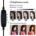 PULUZ 丸型ベース デスクトップホルダー + 4.7インチ 12cm 3モード USB調光式LEDリング ビデオ撮影ライト、高さ調節可能：15.5cm-25.5cm、デスクトップマウント+4.7インチ