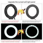 PULUZ 丸型ベース デスクトップホルダー + 4.7インチ 12cm 3モード USB調光式LEDリング ビデオ撮影ライト、高さ調節可能：15.5cm-25.5cm、デスクトップマウント+4.7インチ