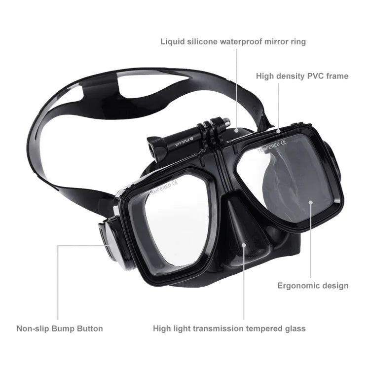 PULUZ ウォータースポーツダイビング機器 ダイビングマスク 水泳ゴーグル GoPro、Insta360、DJIおよびその他アクションカメラ用