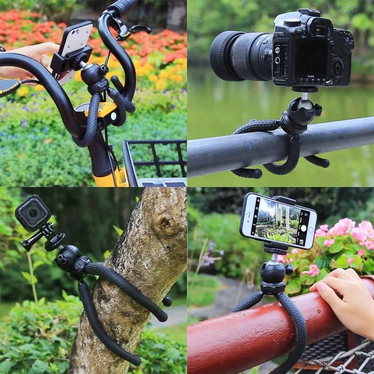 PULUZ ミニオクトパスフレキシブル三脚ホルダー ボールヘッド付き 一眼レフカメラ、GoPro、携帯電話用 サイズ：25cmx4.5cm、25cm三脚