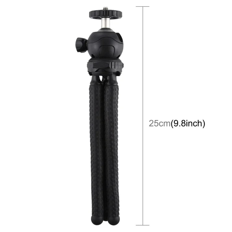 PULUZ ミニオクトパスフレキシブル三脚ホルダー ボールヘッド付き 一眼レフカメラ、GoPro、携帯電話用 サイズ：25cmx4.5cm、25cm三脚