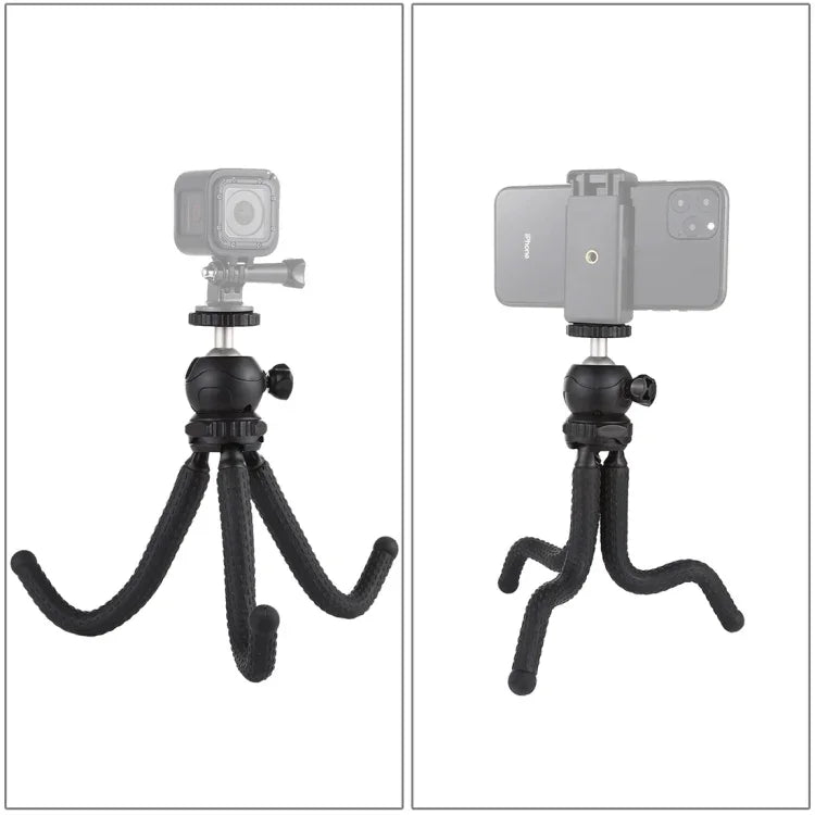 PULUZ ミニオクトパスフレキシブル三脚ホルダー ボールヘッド付き 一眼レフカメラ、GoPro、携帯電話用 サイズ：25cmx4.5cm、25cm三脚