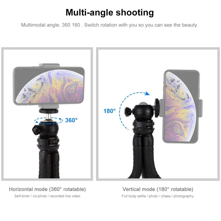 PULUZ ミニオクトパスフレキシブル三脚ホルダー ボールヘッド付き 一眼レフカメラ、GoPro、携帯電話用 サイズ：30cmx5cm、30cm三脚