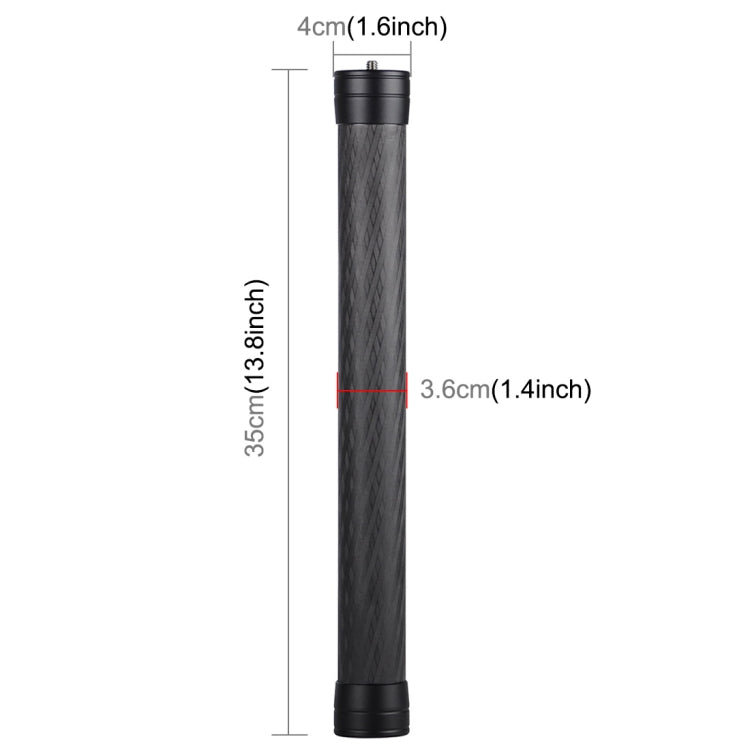 PULUZ カーボンファイバー延長モノポッドポールロッド DJI / MOZA / Feiyu V2 / Zhiyun G5 / SPGジンバル用伸縮スティック、長さ：35cm、35cm