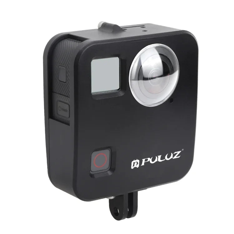 PULUZ GoPro Fusion用ハウジングシェル CNCアルミ合金保護ケージ 基本マウント＆レンズキャップ付き、GoPro Fusion用
