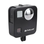 PULUZ GoPro Fusion用ハウジングシェル CNCアルミ合金保護ケージ 基本マウント＆レンズキャップ付き、GoPro Fusion用