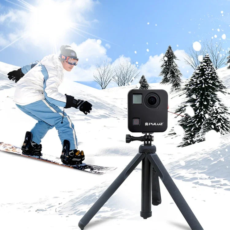 PULUZ GoPro Fusion用ハウジングシェル CNCアルミ合金保護ケージ 基本マウント＆レンズキャップ付き、GoPro Fusion用