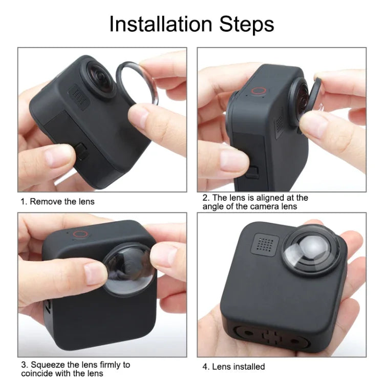 2個セット PULUZ GoPro Max用アクリル保護レンズカバー、レンズカバー