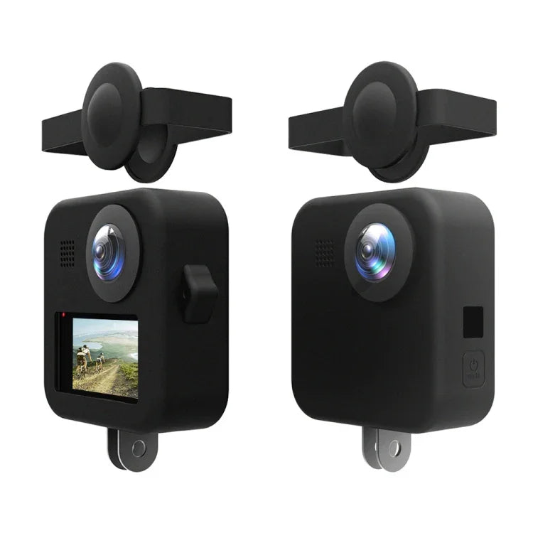 PULUZ GoPro Max用デュアルレンズキャップケース＋本体シリコン保護ケース、シリコンケース