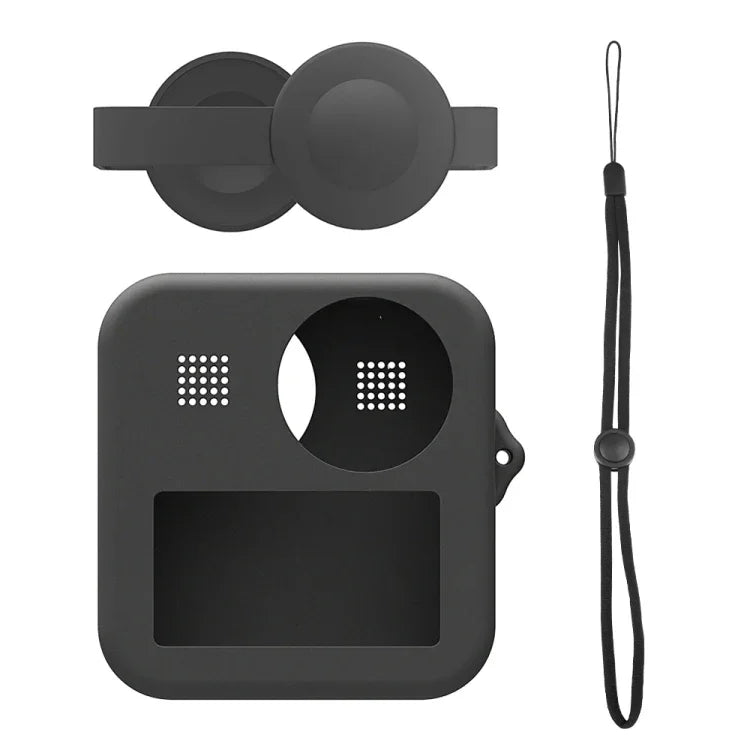 PULUZ GoPro Max用デュアルレンズキャップケース＋本体シリコン保護ケース、シリコンケース