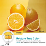 PULUZ 10.2インチ 26cm 曲面 USB RGBW 調光可能 LEDリング ライブ配信・写真・動画用ライト 三脚ボールヘッド＆リモコン＆スマホクランプ付き、10.2インチ RGBW