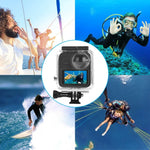 PULUZ 45m防水ダイビングハウジングケース GoPro MAX用、バックル付き基本マウント＆ネジ、防水ケース