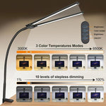 PULUZ グースネックチューブLED補助光 ダブルヘッドクリップデスクランプ