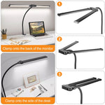 PULUZ グースネックチューブLED補助光 ダブルヘッドクリップデスクランプ