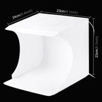 PULUZ 20cm 2枚のLEDパネル付き 折りたたみ式ポータブル 1100LM ライト 写真照明スタジオ 撮影テントボックスキット 6色背景布付き（ブラック、ホワイト、イエロー、レッド、グリーン、ブルー）、展開サイズ：24cm x 23cm x 23cm、20cm(2 LED/RU)、20cm(2 LED)