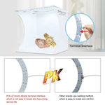 PULUZ 23cm リング LED パネル 折りたたみ式 ポータブルライト 写真照明スタジオ 撮影テントボックスキット 6色背景布付き（ブラック、ホワイト、イエロー、レッド、グリーン、ブルー）、展開サイズ：24cm x 23cm x 23cm、23cm リング LED パネル