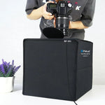PULUZ 30cm 折りたたみ式 リングライト 写真照明スタジオ 撮影テントボックスキット 6色背景布付き ブラック / ホワイト / オレンジ / レッド / グリーン / ブルー、30cm ボックス ブラック