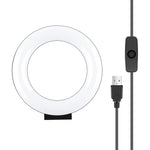 PULUZ 4.7インチ 12cm 曲面 USB ホワイトライト LED リング 自撮り 美容 Vlog 写真撮影 ビデオライト、4.7インチ