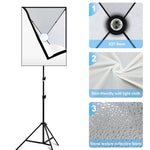 PULUZ 50x70cm スタジオソフトボックス + 2m三脚マウント + 単体220V E27 30W 5700K 白色LED電球 写真撮影キット, 単体電球 EUプラグ, 単体電球 USプラグ