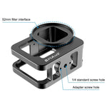 PULUZ GoPro HERO13 Black /12 Black /11 Black /10 Black /9 Black用厚手ハウジングシェル CNCアルミ合金保護ケージ 保険フレーム＆52mm UVレンズ付き、GoPro HERO9 Black用厚手
